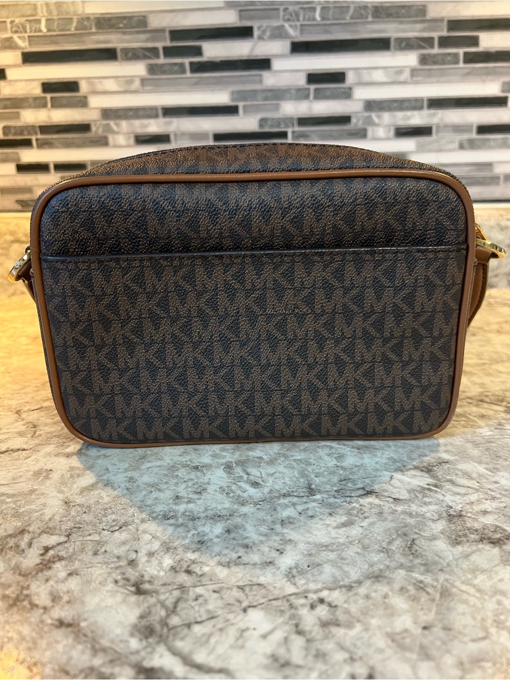 Michael Kors Brown Logo Belt Bag with Dual Front Pockets - Picture 2 of 7